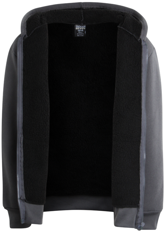 Boys Sweatshirt – Heavyweight Sherpa Fleece Lined Zip Hoodie Sweatshirt (Size: 8-18) - ZB138