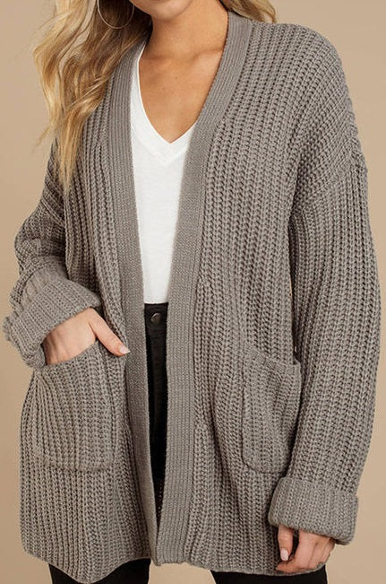 Women Charming Solid Color Long Sleeve Cardigan    WC25073