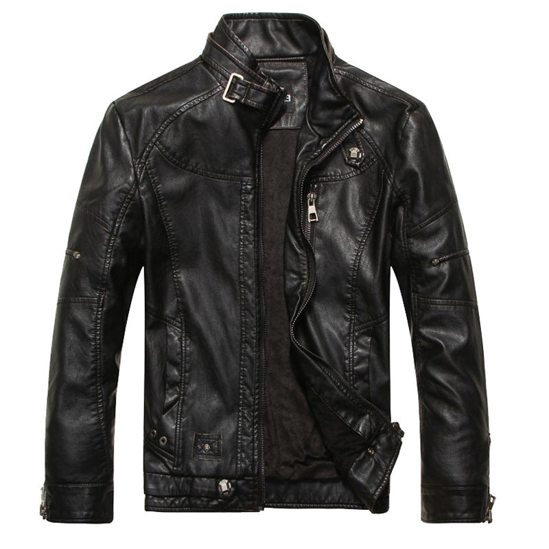 Men Stylish Long Sleeve Leather Jacket C3522UJK