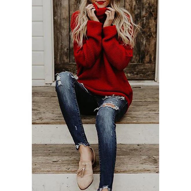 Women Charming Loose Fit Long Sleeve Sweater - WSTC24172