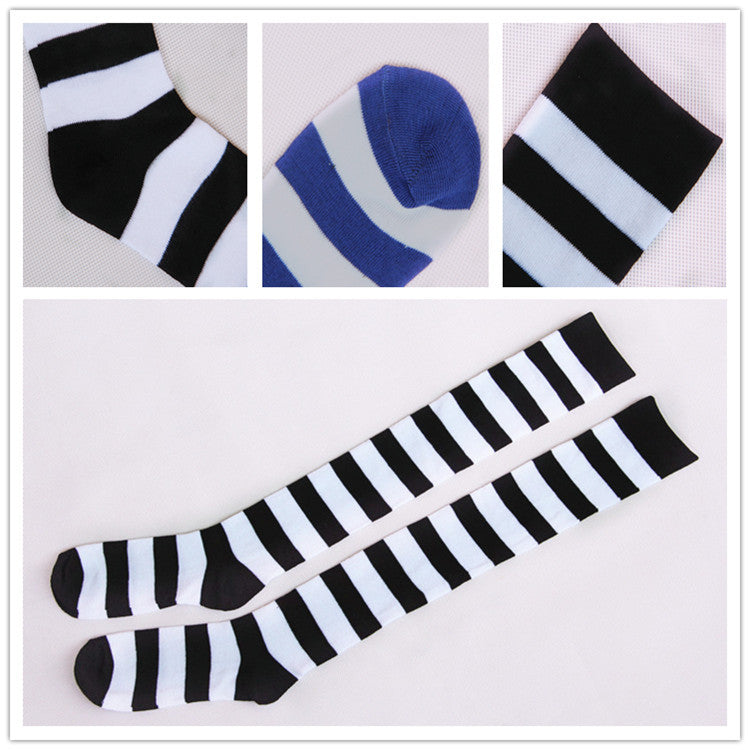 Wild striped long tube bottoming socks