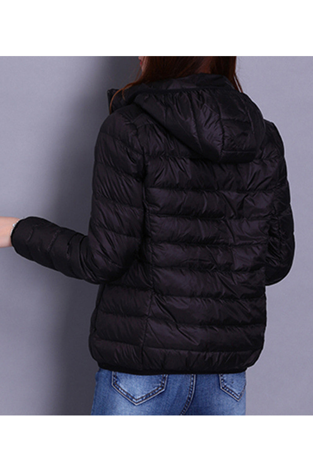 Women Solid Colored Warm Thick Long Sleeve Winter Padded Jacket - WPJ89407