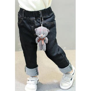 Toddler Girls Stylish Solid Colored Pocket Styling Modern Lightweight Denim Jeans - TGJNC32043