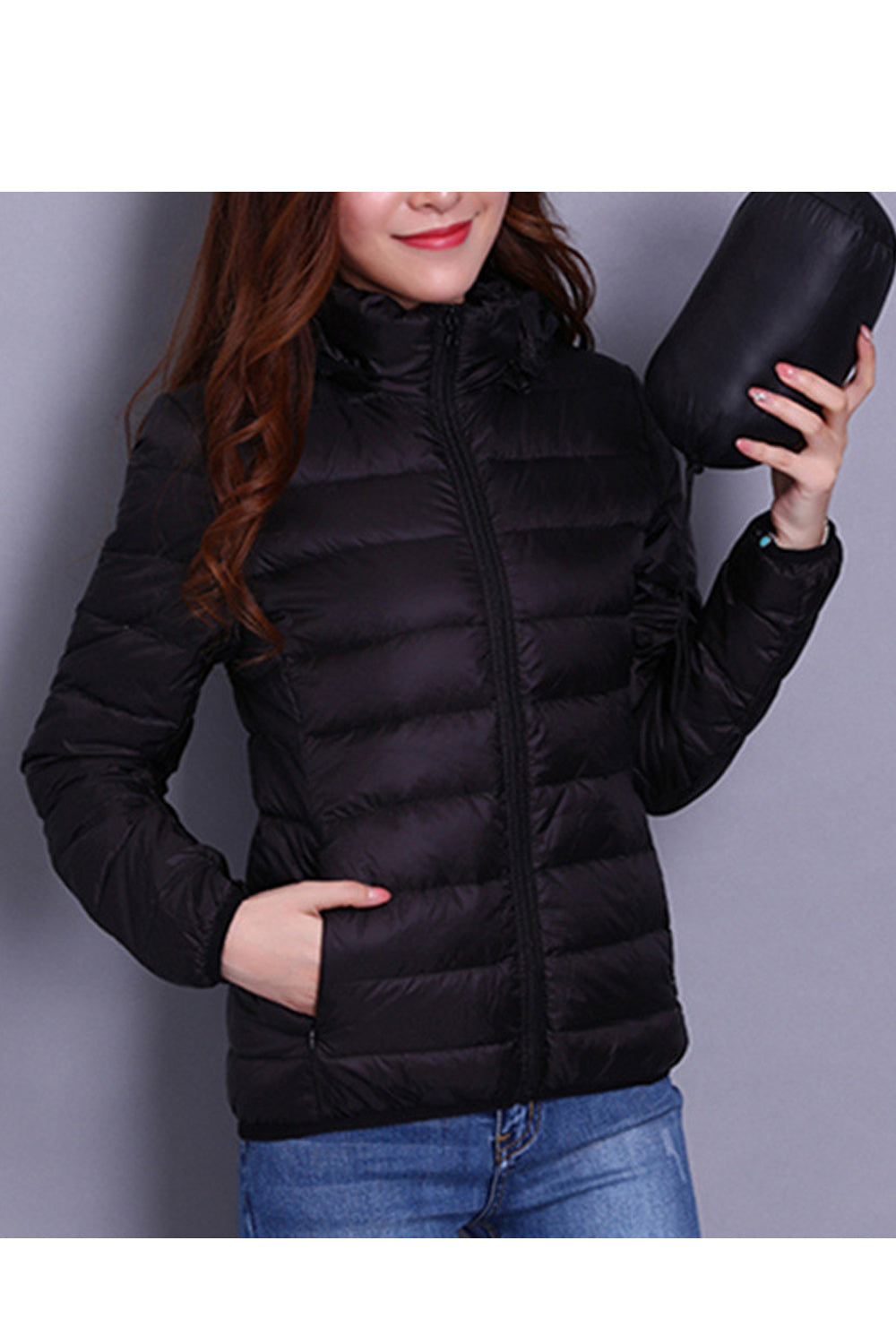 Women Solid Colored Warm Thick Long Sleeve Winter Padded Jacket - WPJ89407