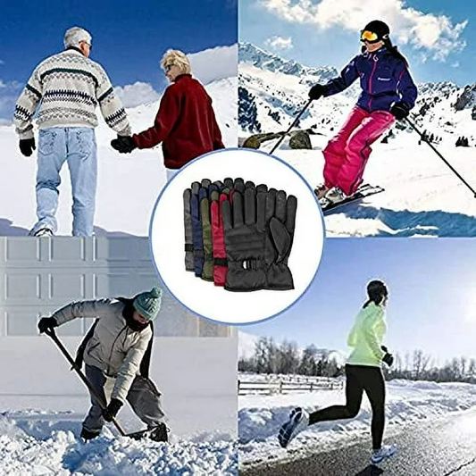 1 Pair of Adult One Size Insulated Waterproof Windproof Cold Winter Weather Gloves for Snow ZB111