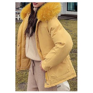 Women Hood Solid Flap Pocket Padded Winter Jacket - WJC23579