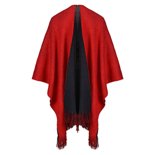 Women Solid Colored Thick Warm Shawl - C3676KMSH