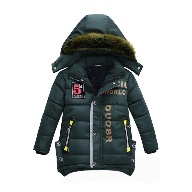 Toddler Boys Hat Neck Warm Thick Padded Jacket - C4500ZWBBJK