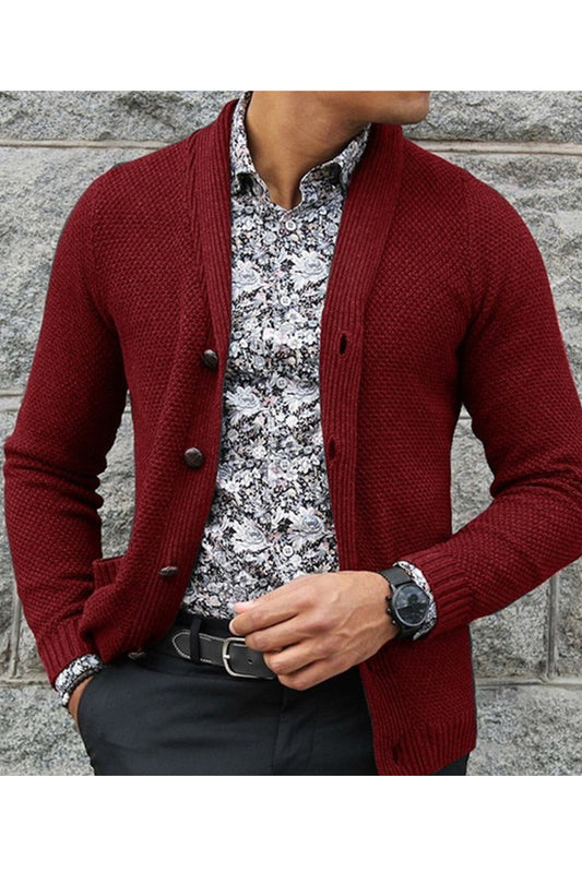 Men Fashionable Button Closure Warm Autumn Winter Cardigan - MC88711