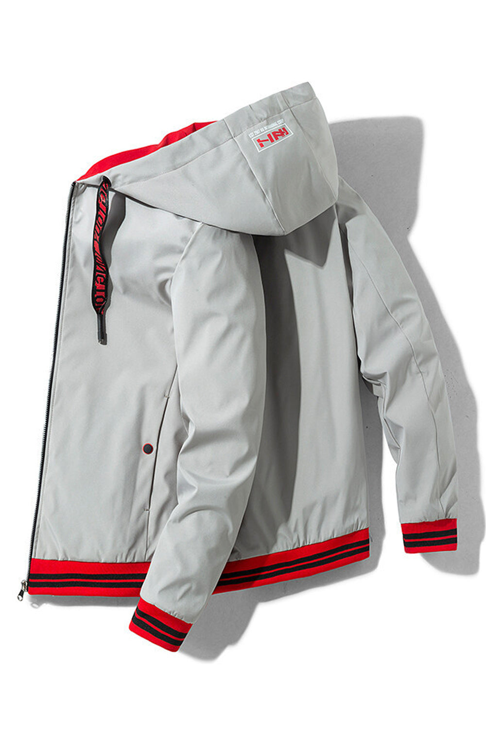 Men Alluring Solid Pattern Long Sleeve Hooded Neck Pockets Styled Easy Zipper Closure Jacket - MJC15378