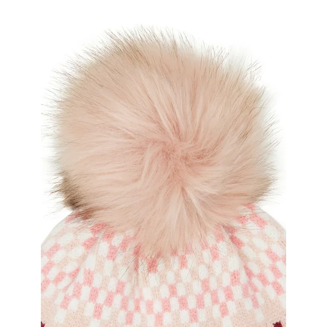 Women’s Fair Isle Knit Beanie Hat with Pom Pom ZB062