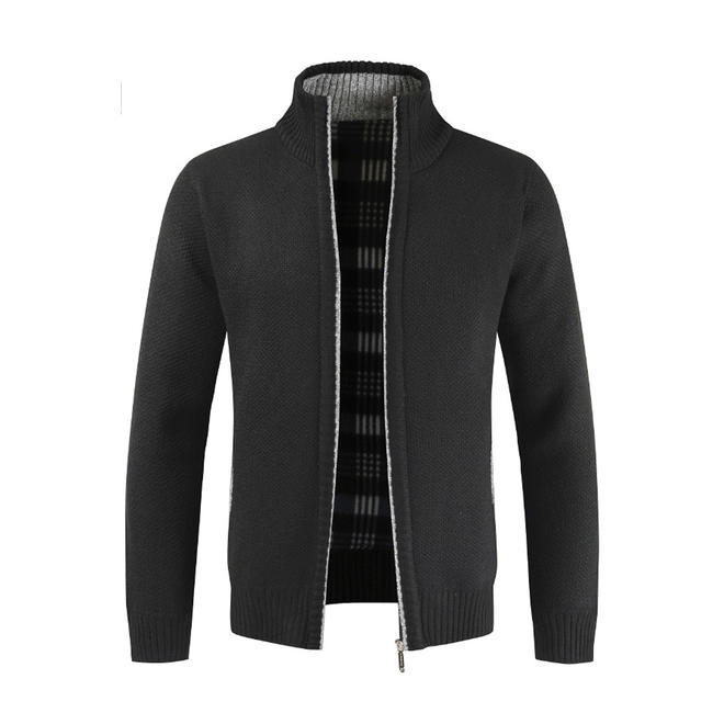 Men Stylish Stand Collar Zipper Cardigan  MCC18018