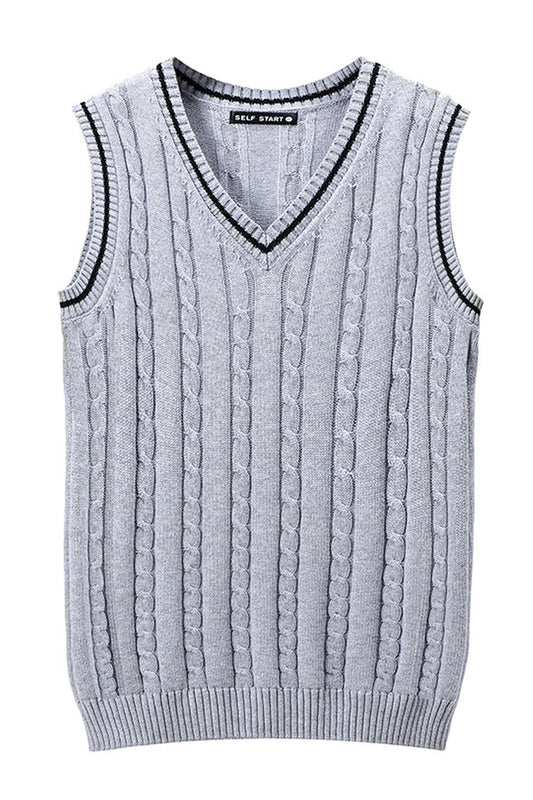 Men Sleeveless V-Neck Thick & Warm Sweater Vest - MST88630