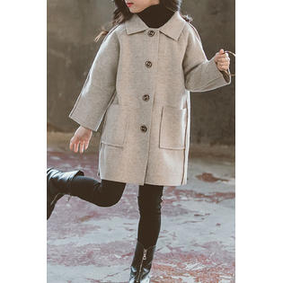 Kids Girls Thick & Warm Solid Color Winter Coat - KGC47561
