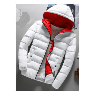 Men Elegant Zip Closure Hooded Warm Padded Jacket - MPJ90858