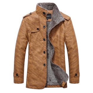 Men Slim Sleeve Thick Fashion Leather Jacket - C4392JPJK