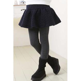 Kid Girl Warm & Thick Solid Color Skirt Legging - KGLGC54533