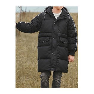 Kids Boys Long Length Thick Zip Up Jacket - KBJC33595