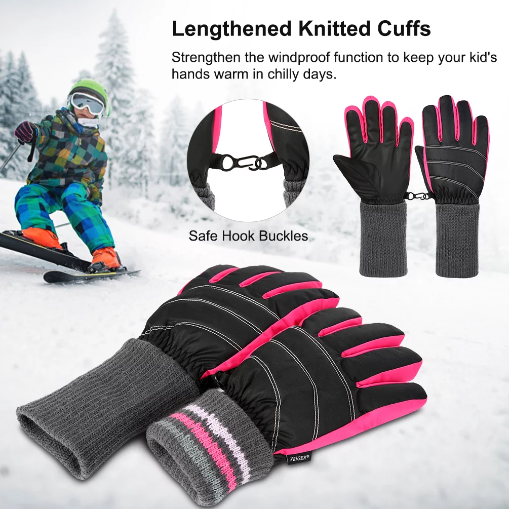 Kids Snow Ski Gloves Thickened Warm Winter Cold Weather Tear-resistant Outdoor Sports Gloves ZB115