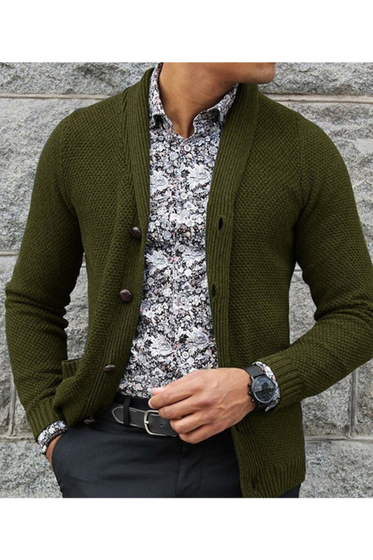 Men Fashionable Button Closure Warm Autumn Winter Cardigan - MC88711
