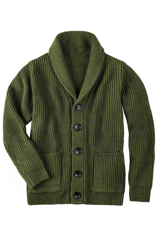 Men Turtle Neck Button Down Closure Long Sleeve Solid Colored Warm Winter Awesome Casual Cardigan - MC88779