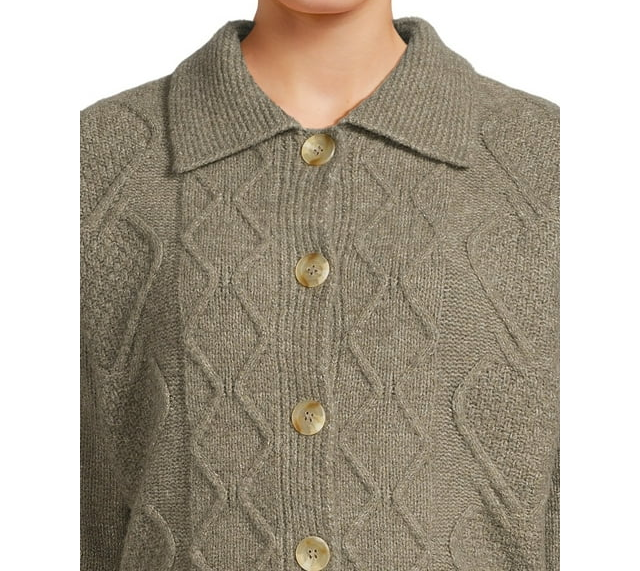 Juniors Button Front Cardigan Sweater with Long Sleeves
