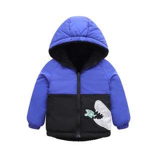 Toddler Baby & Boys Windproof Thick Long Sleeve Tremendous Solid Colored Hat Neck Zipper Closure Winter Padded Jacket - TBJC32801
