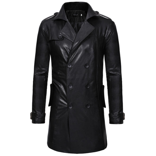 Men Collar Neck Warm Fashion Leather Jacket - C4342JPJK