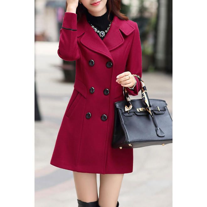 Women Fashionable Solid Color Slim Fit Warm Coat - WCT29157
