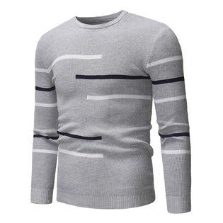 Men Striped Round Neck Winter Sweater    C4270JPSW