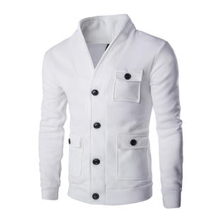 Men Long Sleeve Solid Color Fashion Coat - C4155ZWC