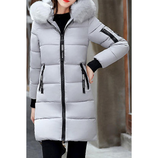 Women Winter Cotton Padded Zip Up Casual Jacket - WJC23373