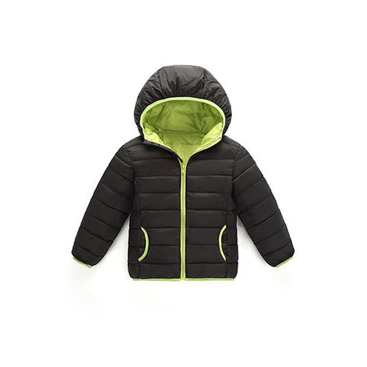 Kids Boys Comfortable Thick & Warm Long Sleeve Hooded Neck Lovely Solid Pattern Zipper Closure Jacket - KBJ33781
