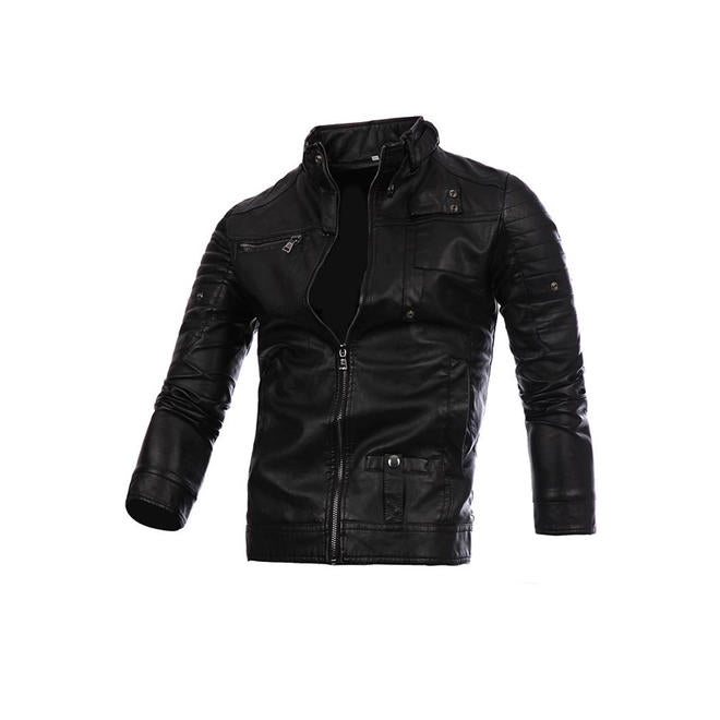Men Sleek Leather Multi Zipper Jacket    MJC15115