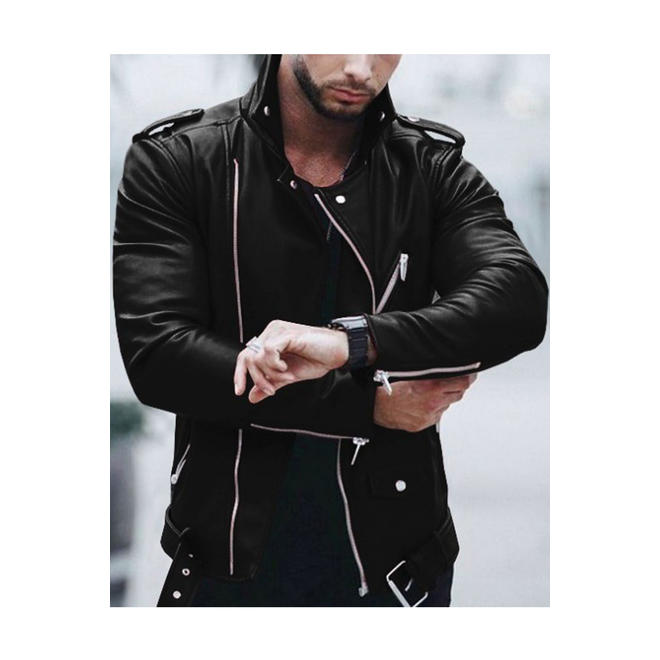 Men Stylish Casual Leather Jacket - MJC15315