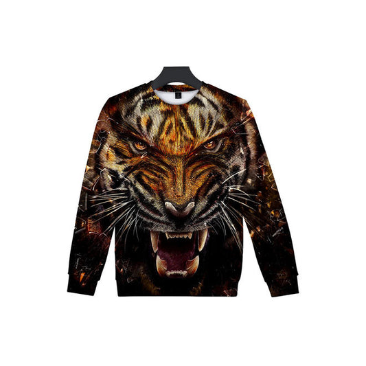 Men 3D Tiger Print Long Sleeve Sweatshirt    MSSC20066