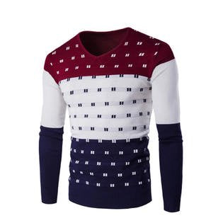 Men Winter Color Matching Warm Sweater    MSTC17105