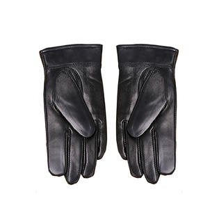 Men Autumn Winter Windproof Pu Leather Solid Color Gloves - MGC55347