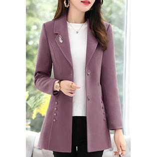Women Winter Solid Color Thick & Warm Slim Fit Coat - WCT29152
