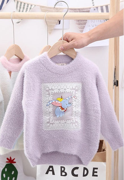 Kids Girls Snug Long Sleeve High Neck Solid Pattern Thick Winter Season Casual Sweater   KGSSC42549