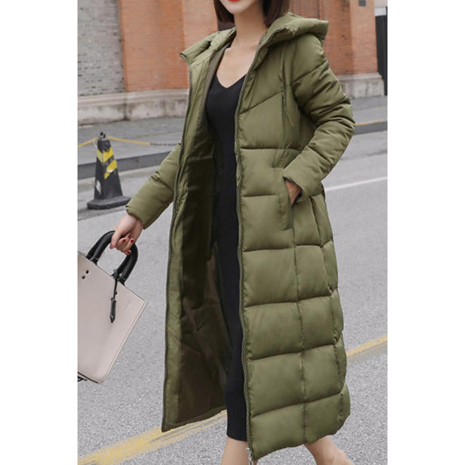 Women Slim Long Hooded Warm Padded Winter Jacket - WJC23740