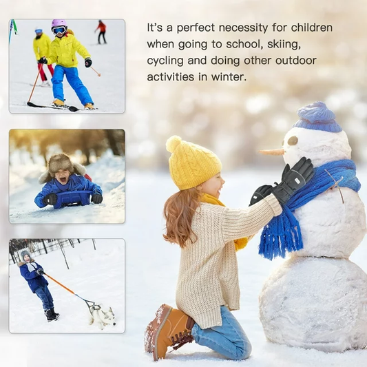 Kids Waterproof Windproof Thermal Fleece Anti Slip Mittens with Grip for Skiing Sledding Cycling & Snowboarding ZB128