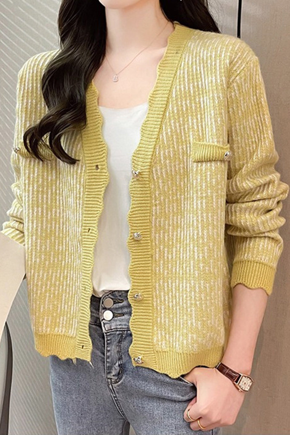 Women Solid Color Long Sleeve Gorgeous Cardigan - WC25190