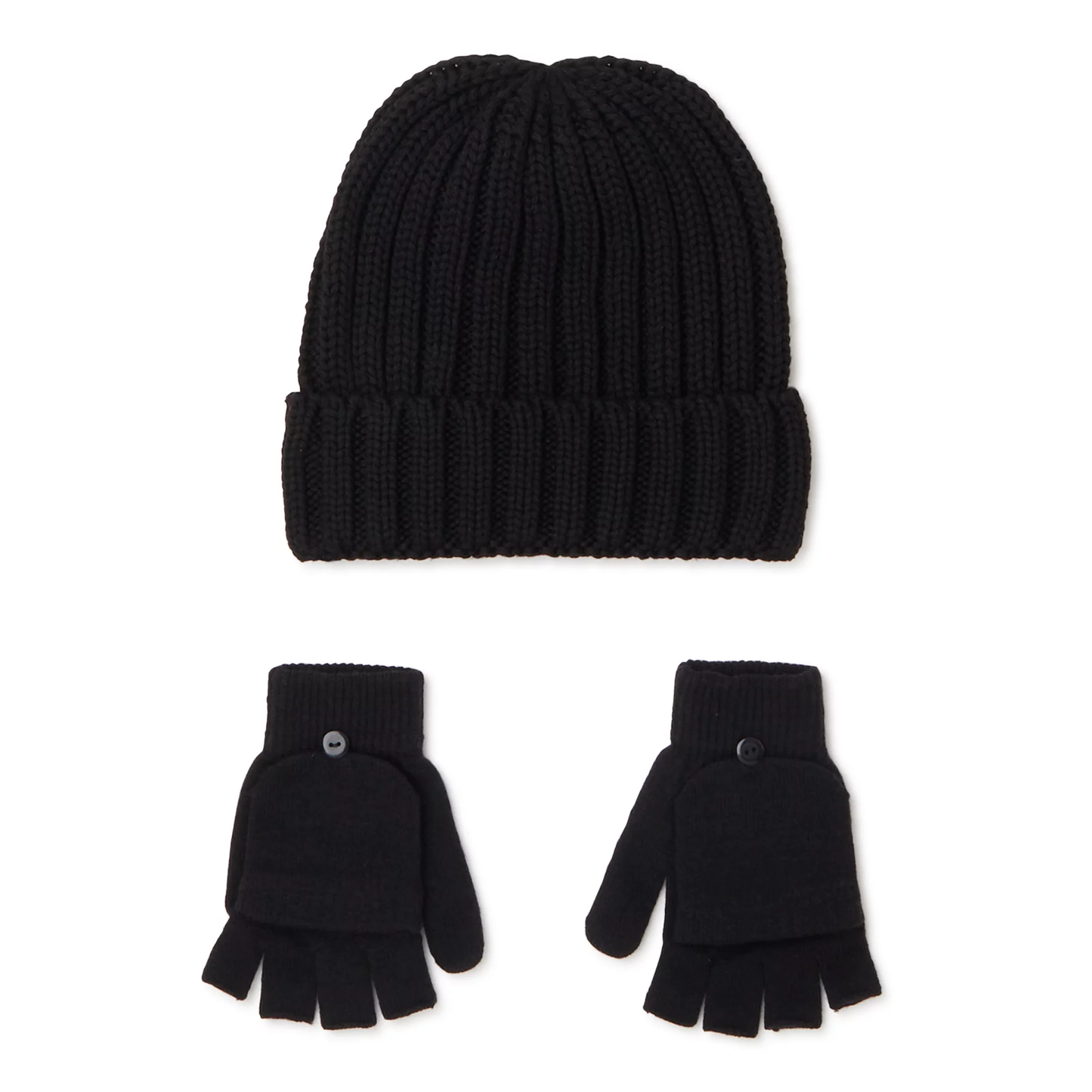 Women’s Ribbed Beanie and Pop Top Glove Set ZB060