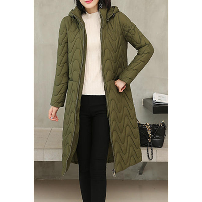 Women Loose Hooded Cotton Padded Winter Jacket - WJC23749