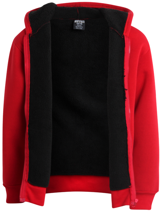 Boys Sweatshirt – Heavyweight Sherpa Fleece Lined Zip Hoodie Sweatshirt (Size: 8-18) - ZB138