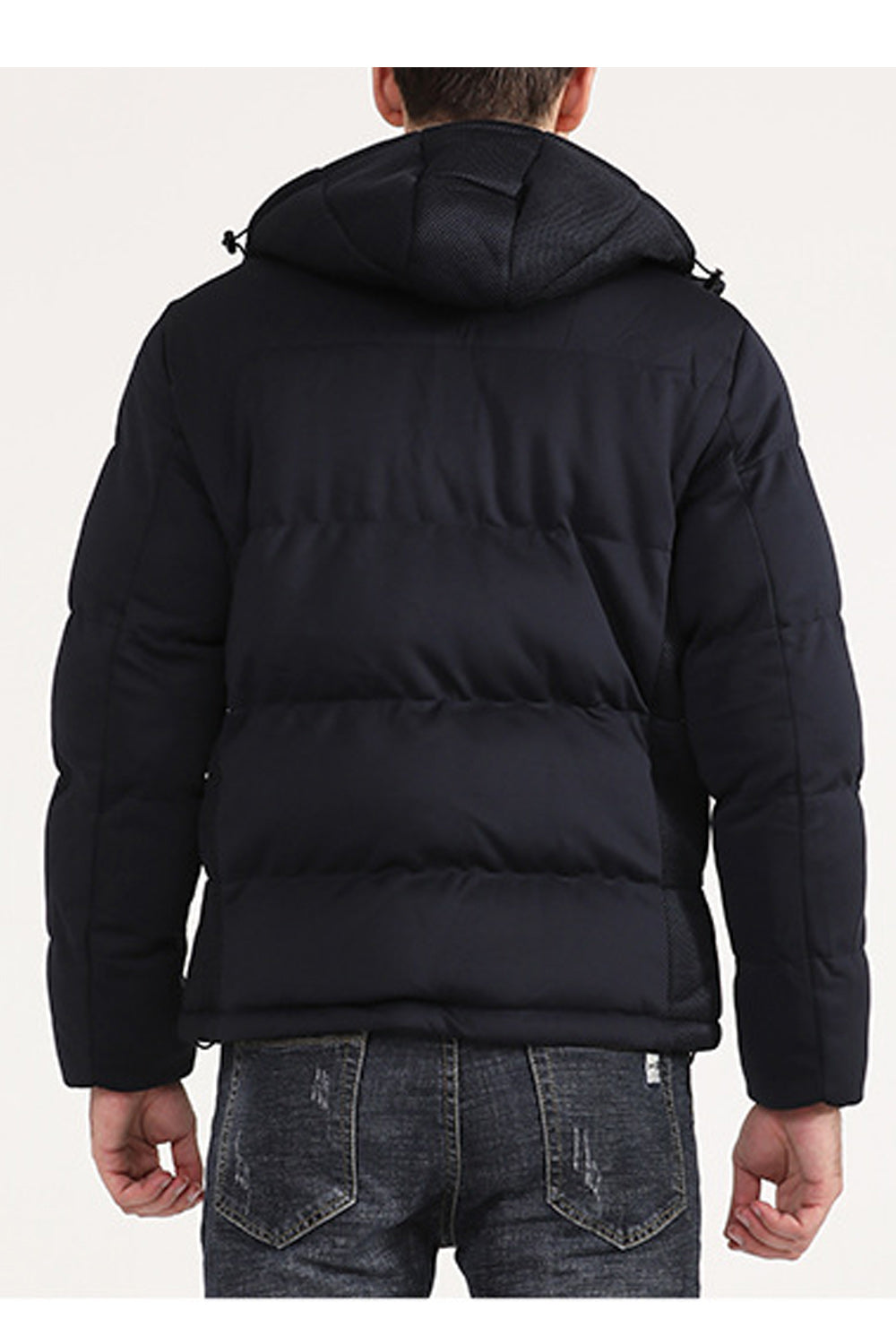 Men Puffy Long Sleeve Zip Up Warm Padded Jacket - MPJ90787