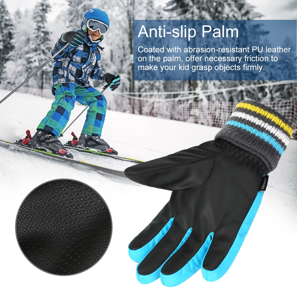 Kids Snow Ski Gloves Thickened Warm Winter Cold Weather Tear-resistant Outdoor Sports Gloves ZB115