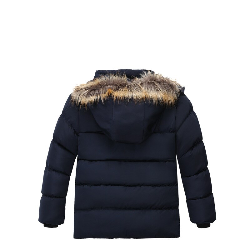 Kid Boys Girls Winter Warm Fur Hood Fleece Padded Baby Snow Coats Therme Children Outfits Zip Jackets 2-7Yrs - KBPJ3102