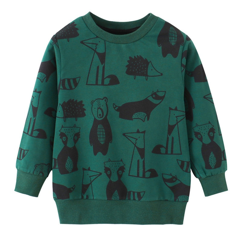 Kid Boys Girls Sweatshirts Animals Print Fashion Cotton Kids Clothes Long Sleeve - KBSS2076